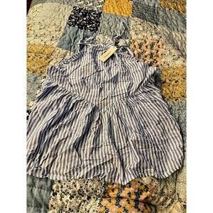 Francesca's Striped Mini Dress Blue & White Small NWT